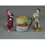 A Royal Doulton porcelain miniature tankard decorated with a village church in a winter landscape,