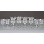 A collection of Edinburgh Crystal “Thistle” pattern drinking glasses comprising: 4 x liqueur