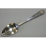 A George III Scottish silver tablespoon, with bright-cut decoration, Edinburgh 1794 by James Hewitt;