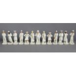 THIRTEEN ROYAL WORCESTER PORCELAIN FIGURES “COUNTRIES OF THE WORLD”, STANDING FIGURES, ivory