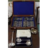 A large quantity of silver-plated items including three part-fitted canteens, various other cutlery,