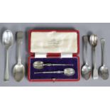 A pair of silver-gilt replica anointing spoons, Birmingham 1936 by Elkington & Co., in fitted case;