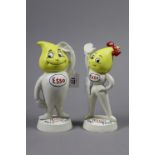 A pair of modern painted cast-iron novelty “Esso” figure money banks, 9¾” high.