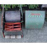 A Webb “Whippet” push-along lawn mower (lacking grass box); & various garden tools & hand tools.
