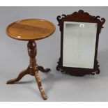 A Swansea-type rectangular wall mirror in mahogany frame & inset bevelled plate, 24” x 15”; & a