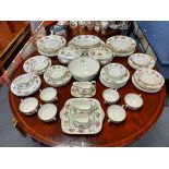 A Wedgwood bone china “Chinese Flowers” extensive seventy-four piece dinner service.