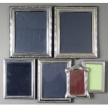 Seven various modern silver photograph frames; together with thirteen various other photograph