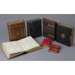 Seven various vintage leather-bound carte-de-visite & cabinet photograph albums (all empty).