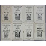 Eight various mid-20th century Bath City home football programmes, circa 1949-1951.