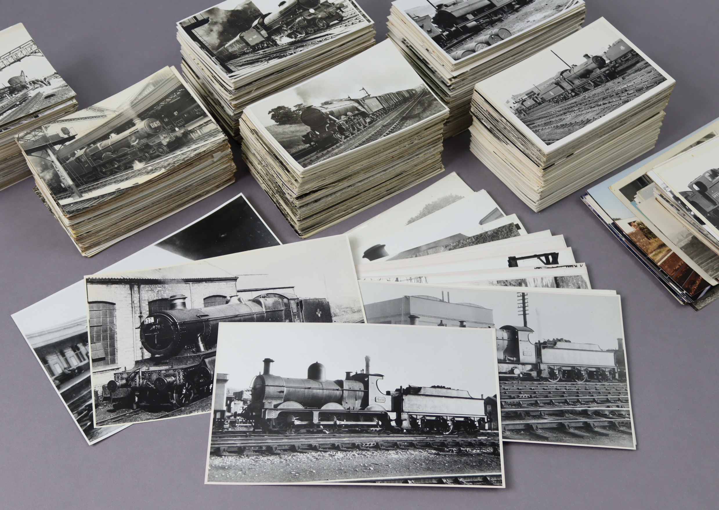 A quantity of assorted vintage British Rail & steam engine photographs & postcards.