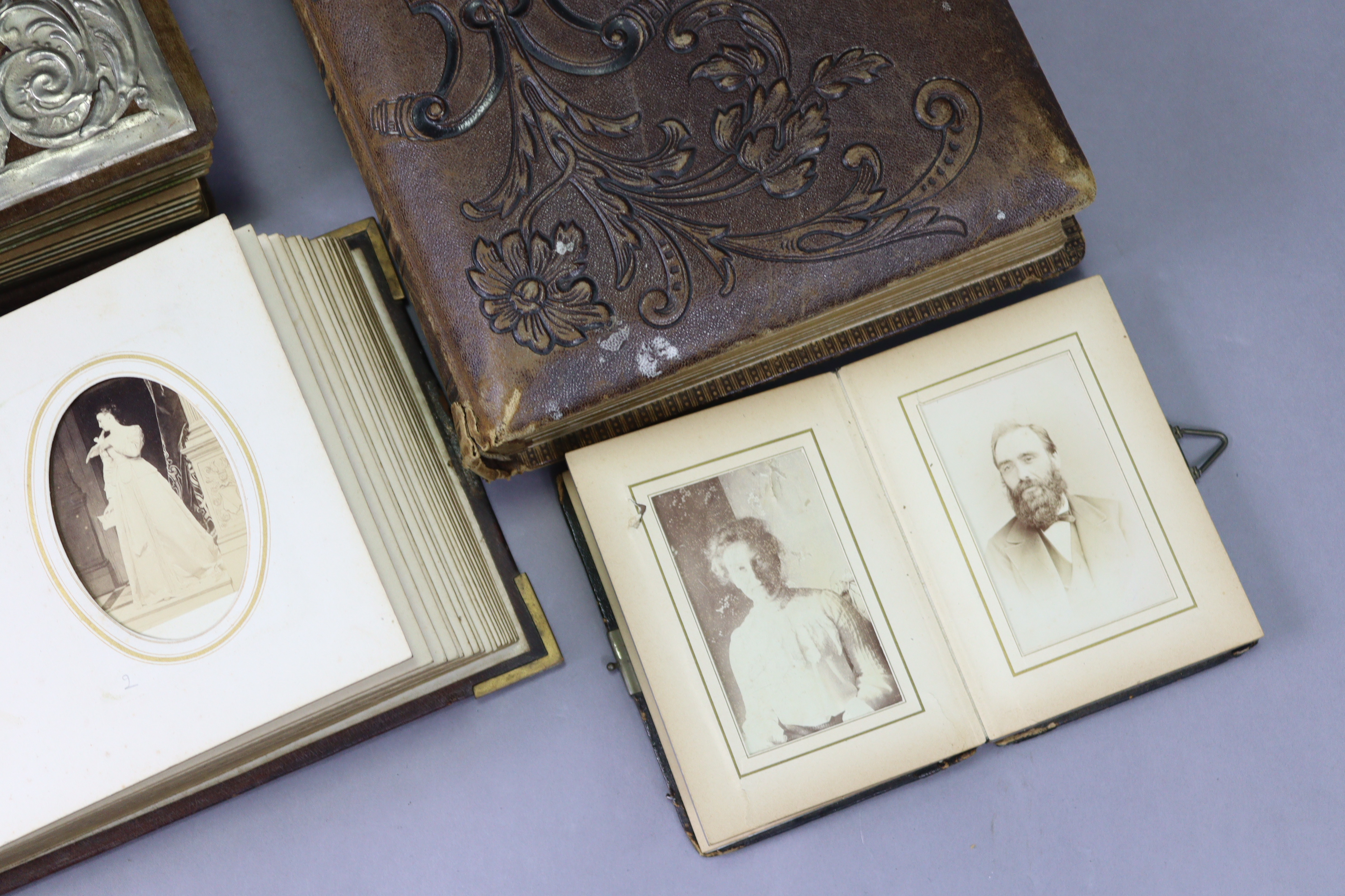 A large collection of assorted carte-de-visite portrait studies & family photographs, contained in - Image 3 of 7