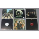 A Decca Rolling Stones LP record "big hits, high tide & green grass"; together with five various
