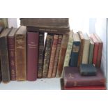 Various vintage leather-bound & other volumes.