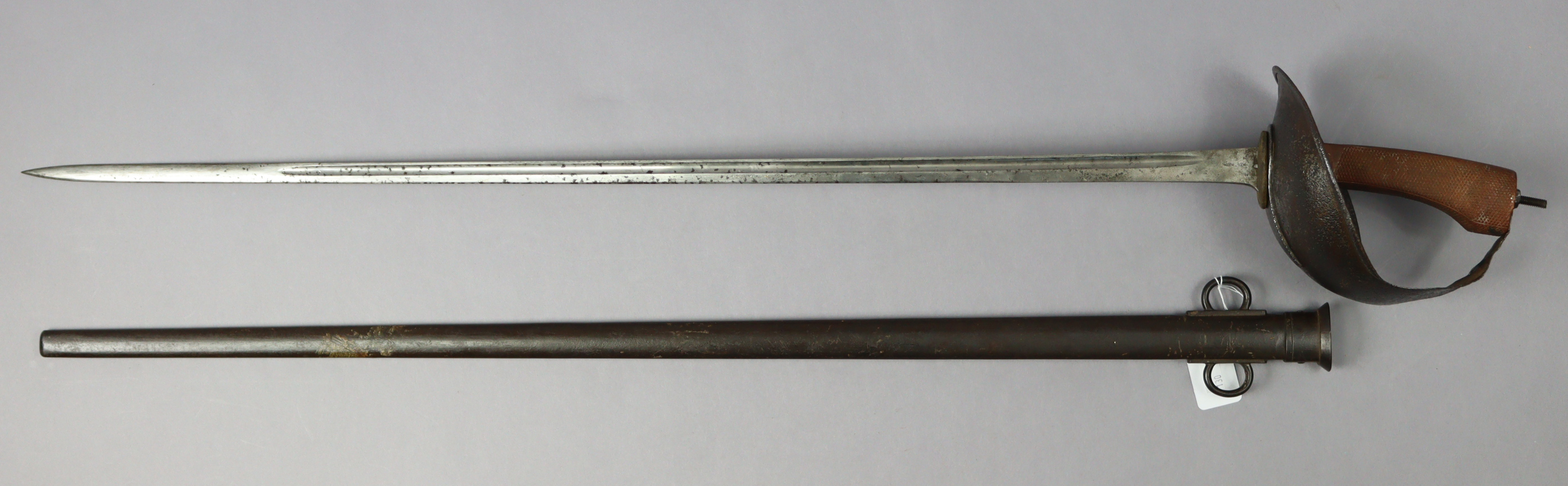 A British 1908 patent trooper's sword, with scabbard.