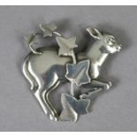 A Georg Jensen of Denmark silver lamb & ivy brooch (No. 311).