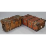 Two vintage travelling trunks.