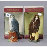 Two Royal Doulton Birds of Prey series Whyte & Mackey whisky bottles "Buzzard"; & "Falcon" (20cl,