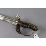 A 19th century Indian cavalry officer’s sabre with 30” long single edge curved blade & with