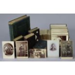 A quantity of vintage carte-de-visite & cabinet photographs; & five Victorian photograph albums.