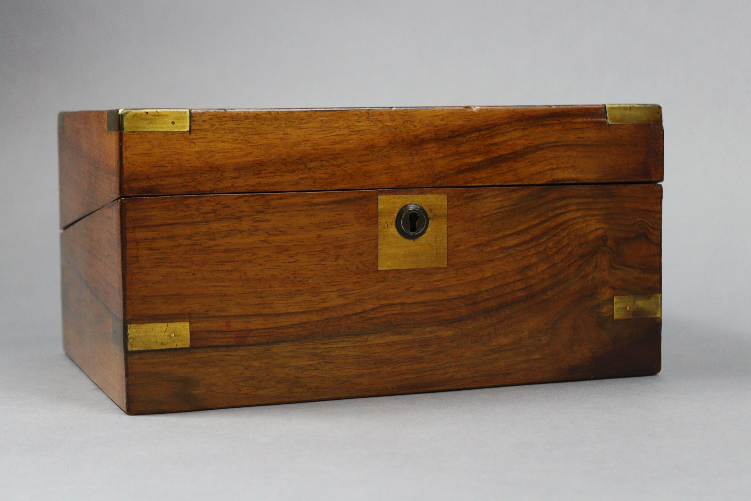 A 19th century rosewood writing slope having brass mounts, & with a fitted interior, 11½” wide. - Image 6 of 7