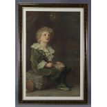A coloured Pear’s soap print after Sir John Everett Millais – “Bubbles”, 29¼” x 19¼”; together