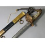 A WWI BRITISH ROYAL NAVY RESERVE OFFICER'S DRESS SWORD RETAILED BY J. J. RAYNER & SONS OF LIVERPOOL