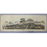 A 19th century coloured panoramic engraving after T. E. Bowdich Esq., titled "The First Day of The