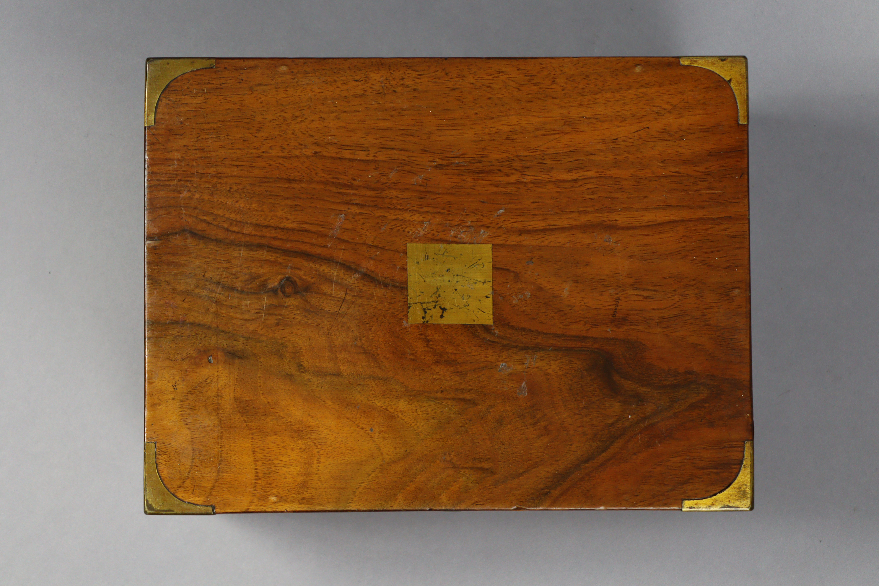 A 19th century rosewood writing slope having brass mounts, & with a fitted interior, 11½” wide. - Image 7 of 7