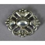 A Georg Jensen of Denmark silver brooch of foliate design (No. 173).