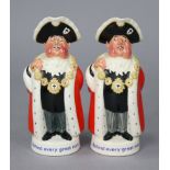Two Beswick Worthington's pale ale "Behind every great man" mayor toby jugs, 9" high.