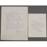 An autographed poem by the poet & playwright Christopher Fry titled “Sea Anemone” & dated 1938; &