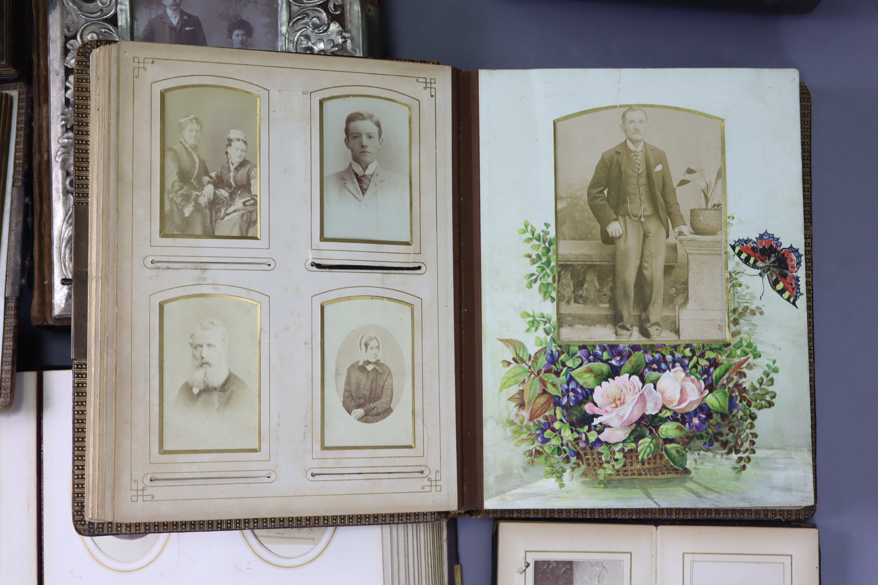 A large collection of assorted carte-de-visite portrait studies & family photographs, contained in - Image 5 of 7