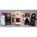 Approximately twenty various collector’s dolls including two H. Samuel Christmas dolls, boxed &