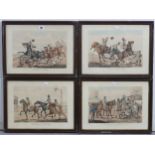 Four 19th century coloured equestrian prints after Atken, 11¼” x 15¼”, in matching glazed frames.