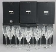 Three pairs of Waterford Crystal signature goblets; & three ditto pairs of wine glasses, all boxed.