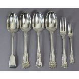 A pair of George IV silver Husk pattern table spoons, London 1825 by Wm. Chawner II; a Scottish