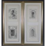 JOHN SELL COTMAN (1782-1842), by & after. A set of four black & white etchings – architectural