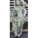 A LEAD GARDEN STATUE OF APOLLO, after the antique, in the manner of John Cheere, possibly 18th