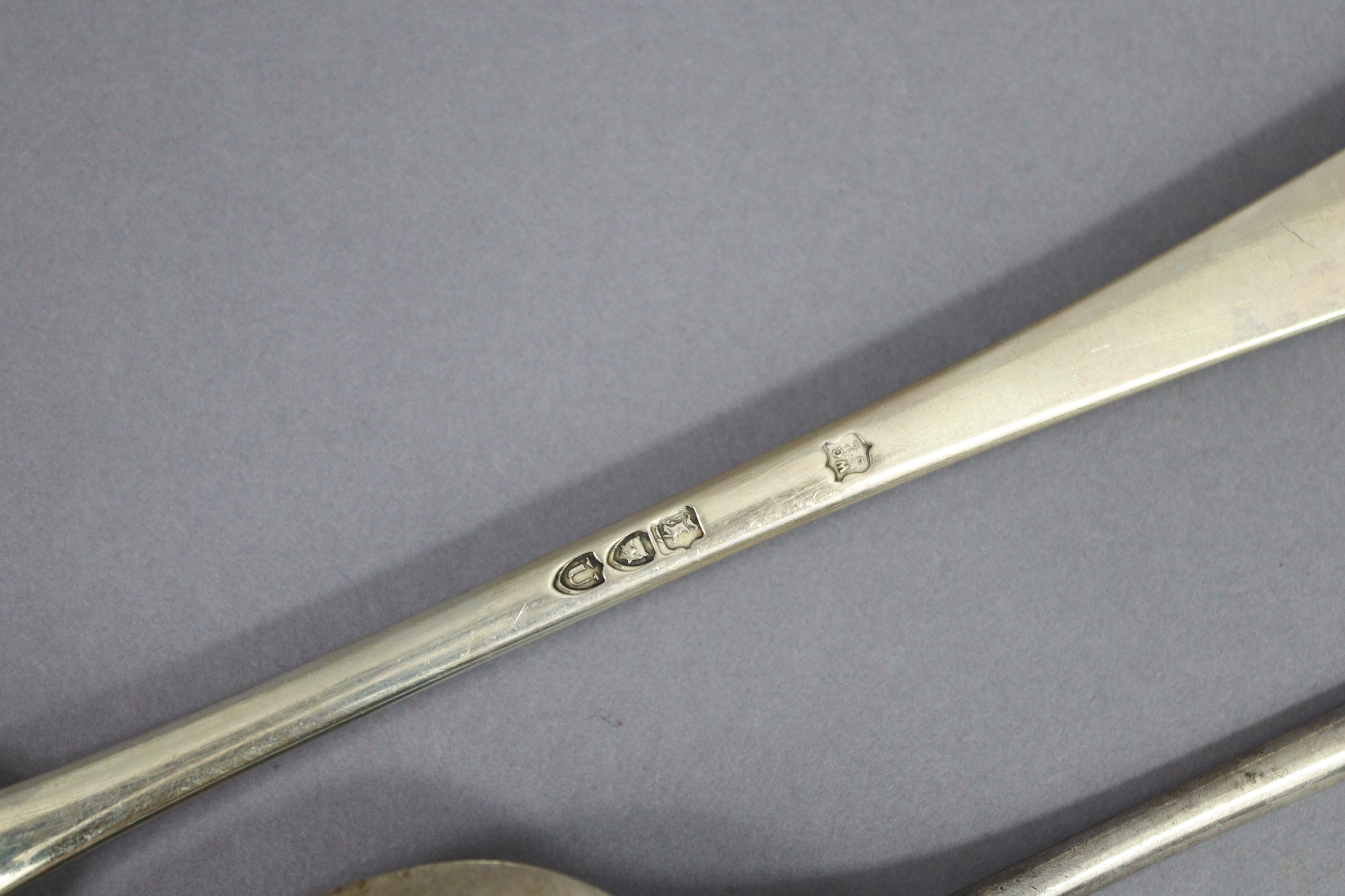 A late Victorian Hanoverian rat-tail basting spoon, 11.75” long, London 1895, by Wm. Gibson & John - Image 3 of 5