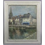 ANNA HOPE HUDSON (1869-1957). “Quay at Honfleur”. Signed; oil on board: 18” x 14¾”, with another