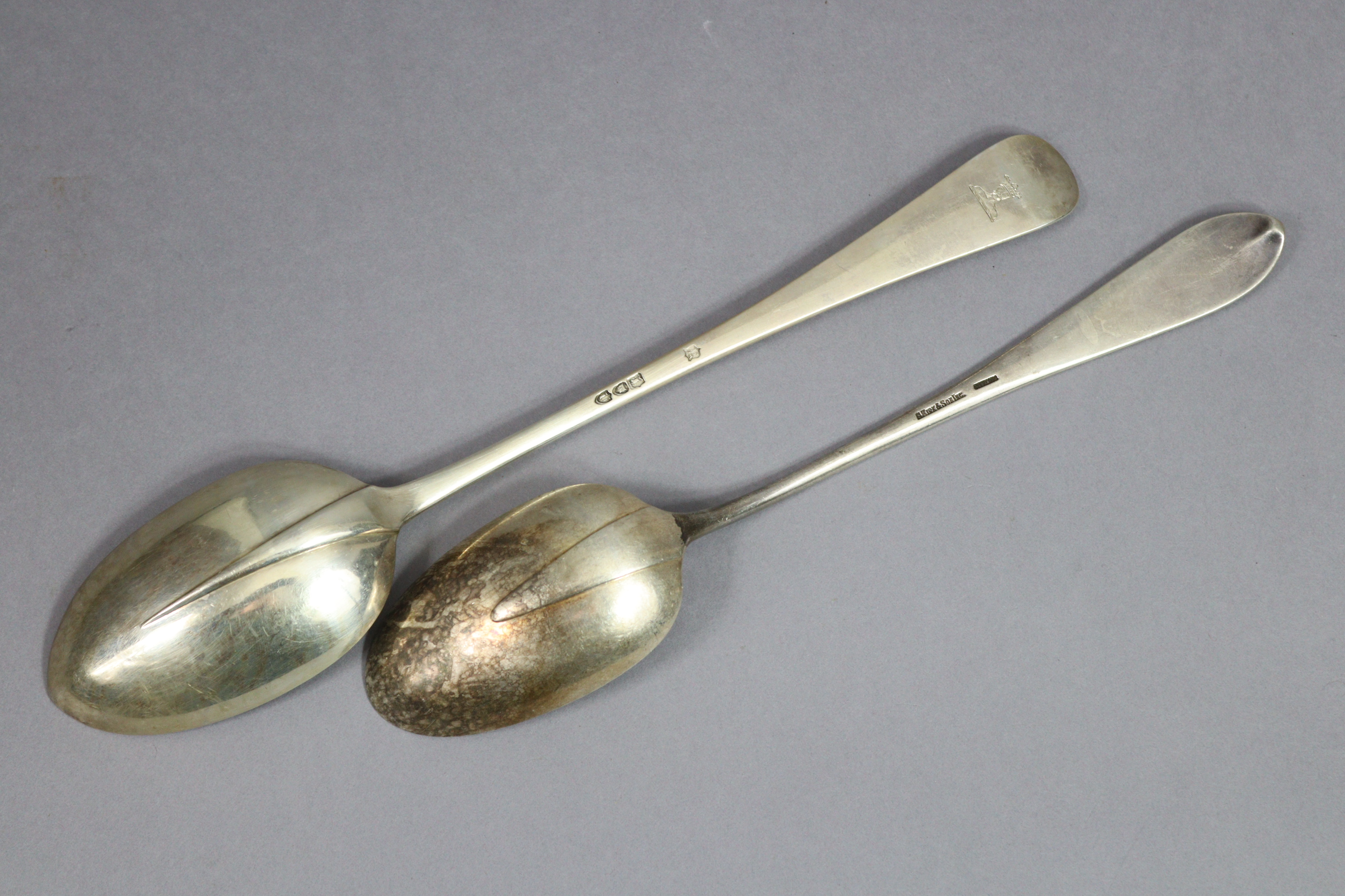 A late Victorian Hanoverian rat-tail basting spoon, 11.75” long, London 1895, by Wm. Gibson & John - Image 2 of 5