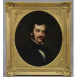 EMILE CHARLES LABBÉ (1810-1885). A head-&-shoulders portrait of a gentleman, wearing black bow tie &