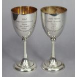 Two early 20th century German .800 standard trophy cups won in Malta by Lt. Commander P. W. Pontifax