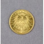 A Wilhelm II gold 20 Mark coin, Berlin mint; 1913.