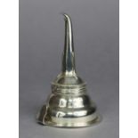 A George III silver wine funnel of plain ogee form, with reeded rim & detachable curved spout, 6¾”