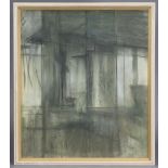 DAVID TINDLE, R.A. (b. 1932). “Shop Window”. Pastels, signed lower right, 22½” x 19½”, in glazed