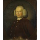(Bath Interest) ENGLISH SCHOOL, late 18thC. A head-&-shoulders portrait of “SIMON CROOK, ESQ. MAYOR