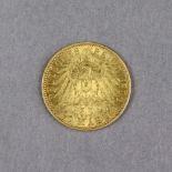 A Wilhelm II gold 20 Mark coin, Berlin mint; 1896.