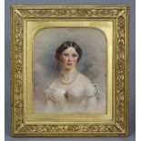 EMILY J. HARDING (Exh. 1892-1901). A head & shoulders portrait of a lady, wearing pearl necklace &