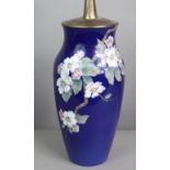 A Royal Copenhagen vase No. 279/137, (converted to a table lamp), of baluster shape painted with